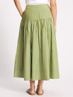 Albaray Stripe Drop Waist Skirt, Green/White - view 2, Green/White