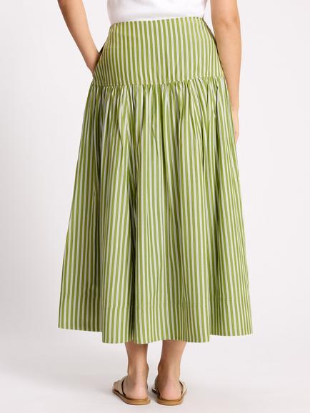 Albaray Stripe Drop Waist Skirt, Green/White - view 2, Green/White