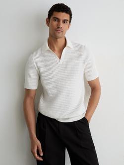 Reiss Merit Cotton Blend Polo Shirt, White, White