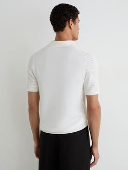 Reiss Merit Cotton Blend Polo Shirt, White - view 2, White