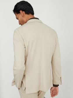 Reiss Gerrard Tailored Fit Textured Jersey Single Breasted Suit Jacket, Stone - view 2, Stone