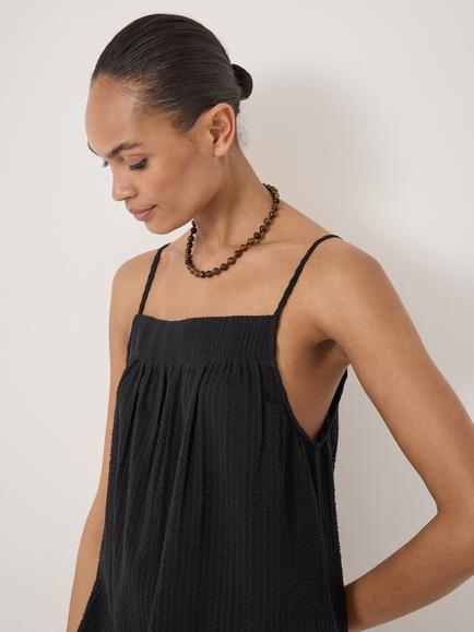 HUSH Carmen Seersucker Beach Mini Dress - view 2, Black