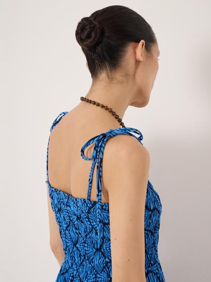 HUSH Leni Fit and Flare Maxi Dress containing LENZING™ ECOVERO™ Viscose - view 2, Shell Blue