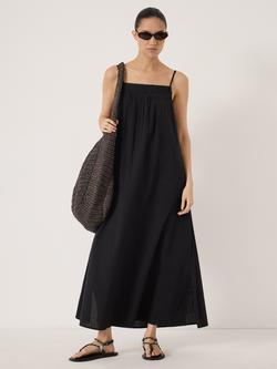 HUSH Carmen Seersucker Beach Maxi Dress, Black