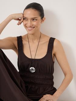 HUSH Mirelle Sleeveless Cotton Blend Maxi Dress, Dark Brown - view 2, Dark Brown