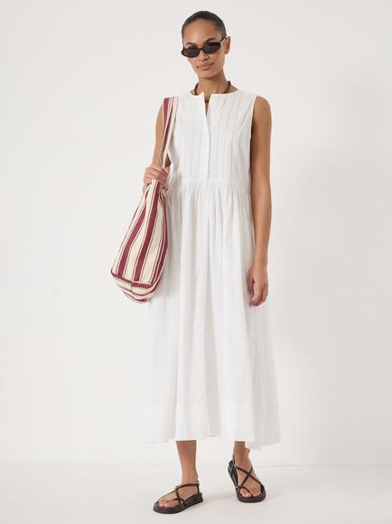 HUSH Sola Midi Dress, Navy, White