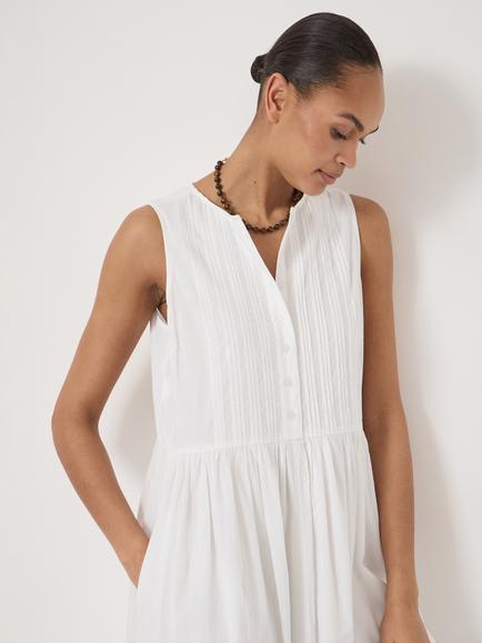 HUSH Sola Midi Dress, Navy - view 2, White