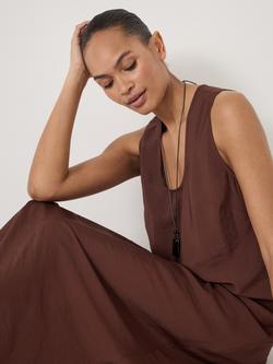 HUSH Sophie Air Flow Scoop Neck Dress containing LENZING™ ECOVERO™ Viscose - view 2, Chocolate Brown