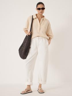 HUSH Cotton Long Sleeve Shirt, Almond - view 2, Almond