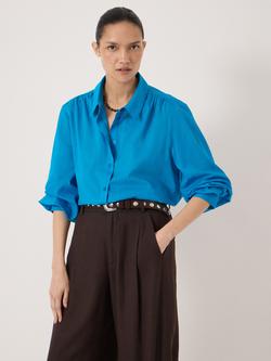 HUSH Dakota Cotton Blouse, Aqua Blue, Aqua Blue