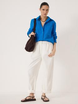 HUSH Maud Long Sleeve Cotton Shirt, Sky Blue - view 2, Sky Blue