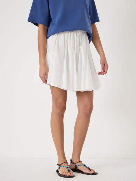 HUSH Bloom Godet Cotton Voile Mini Skirt, White, White