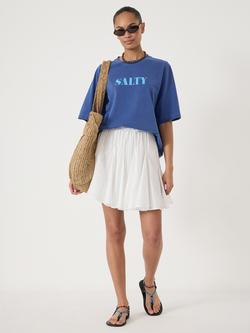 HUSH Bloom Godet Cotton Voile Mini Skirt, White - view 2, White