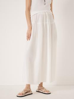 HUSH Cotton Maxi Skirt, White, White