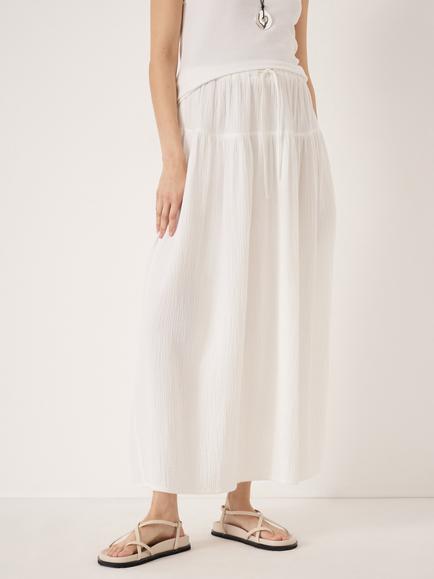 HUSH Cotton Maxi Skirt, White, White