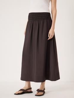 HUSH Iris Midi Skirt, Dark Brown, Dark Brown
