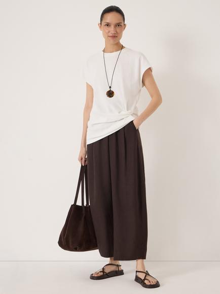 HUSH Amira Knot Detail Cotton T-Shirt, White - view 2, White