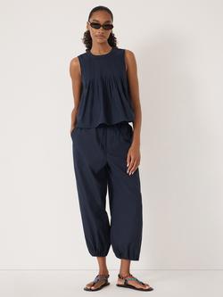 HUSH Arden Pin Tuck Shell Top, Navy Blue - view 2, Navy Blue