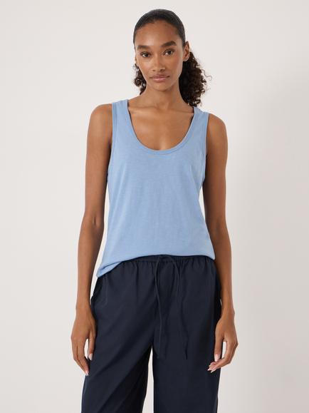 HUSH Cotton Tank Top, Dusty Blue, Dusty Blue