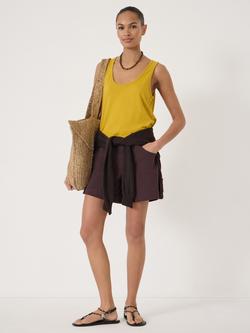 HUSH Cotton Slub Scoop Neck Tank Top, Gold Yellow - view 2, Gold Yellow