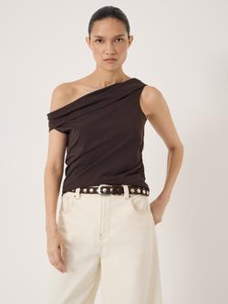 HUSH Nya Cotton Rich Top, Dark Brown, Dark Brown