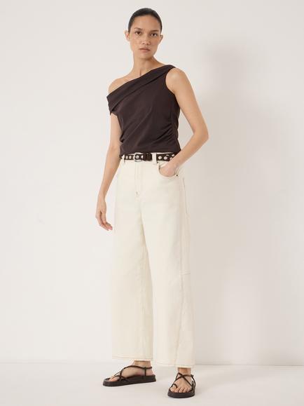HUSH Nya Cotton Rich Top, Dark Brown - view 2, Dark Brown