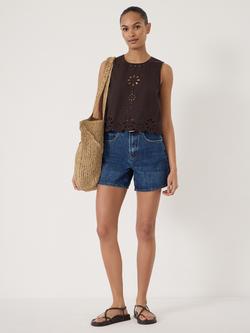 HUSH Olenna Sleeveless Cotton Top, Dark Brown - view 2, Dark Brown