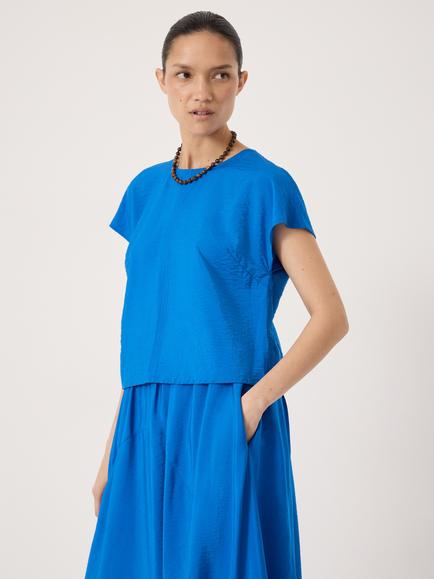 HUSH Rein Air Rich Top T-Shirt containing LENZING™ ECOVERO™ Viscose, Sky Blue