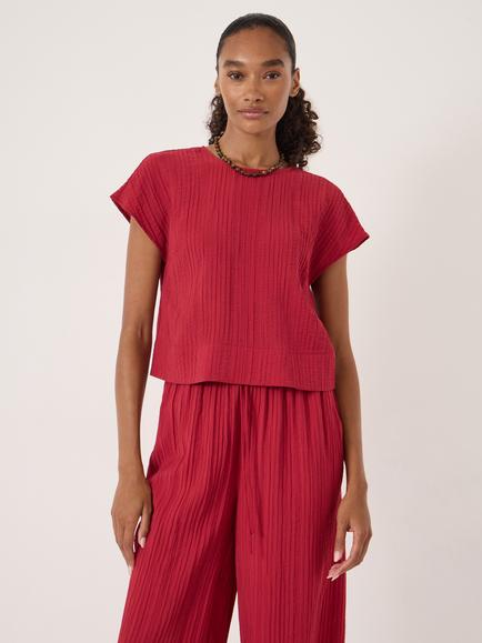 HUSH Rein Lenzing Ecovero Viscose Rich T-Shirt containing LENZING™ ECOVERO™ Viscose, Ruby Red