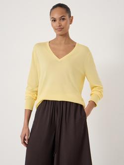 HUSH V Neck Long Sleeve Top, Misted Yellow, Misted Yellow