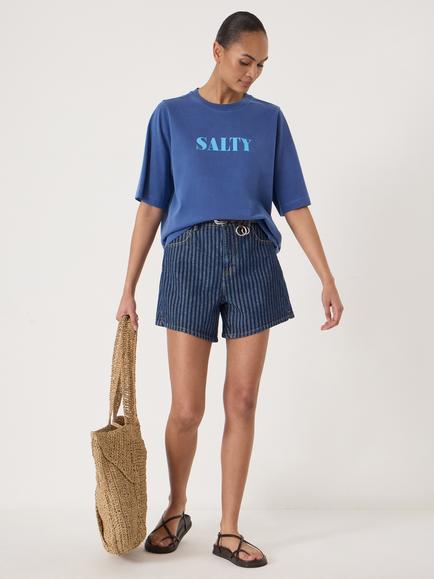 HUSH Salty Cotton T-Shirt, Cobalt Blue - view 2, Cobalt Blue