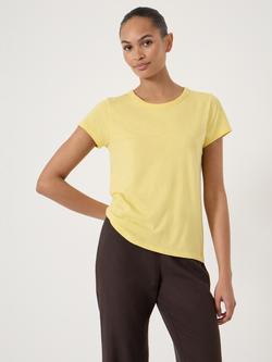 HUSH Slim Fit Crew Neck Cotton T-Shirt, Yellow