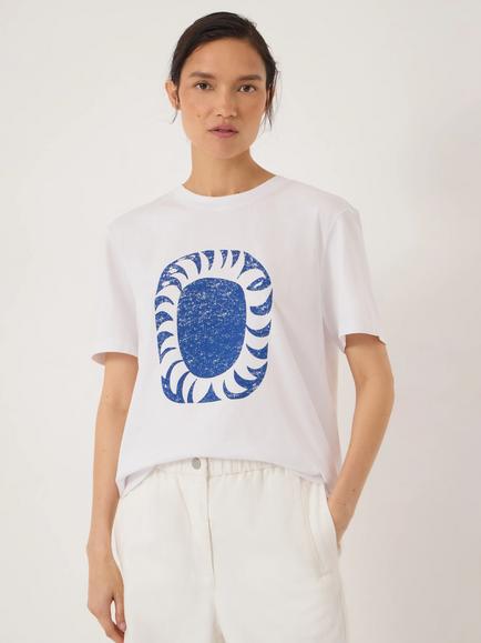 HUSH Sun Graphic Cotton T-Shirt, White, White