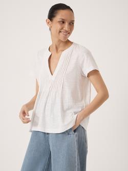 HUSH Thalina Open Neck T-Shirt, Off White, Off White
