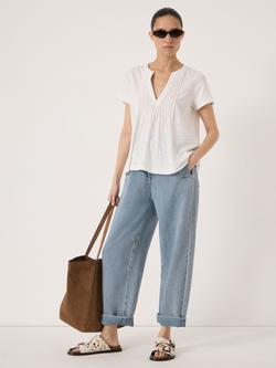 HUSH Thalina Open Neck T-Shirt, Off White - view 2, Off White