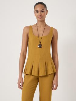 HUSH Zendie Sleeveless Linen Blend Top, Gold Yellow, Gold Yellow