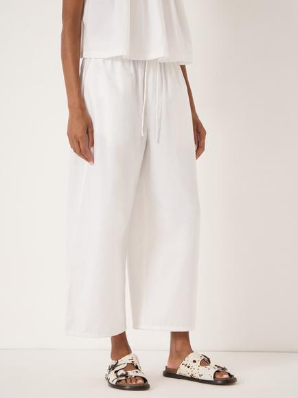HUSH Arden Cropped Cotton Trousers, Off White
