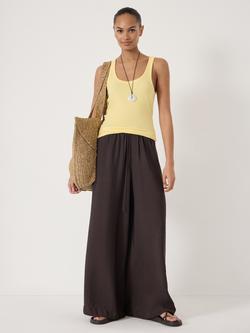 HUSH Arwen Wide Leg Trousers, Dark Brown - view 2, Dark Brown