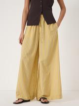 HUSH Arwen Striped Wide Leg Trousers, Yellow
