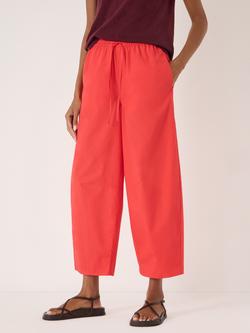 HUSH Juno Cotton Barrel Leg Trousers, Watermelon Red, Watermelon Red