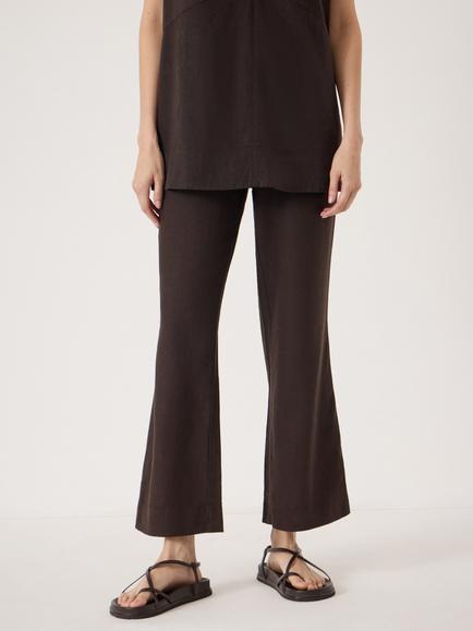 HUSH Suki Linen Blend Trousers, Dark Brown, Dark Brown