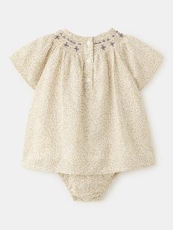 Mango Baby Cotton Romper, Off White - view 2, Off White