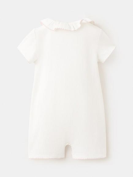 Mango Baby Cotton Blend Short Pyjama Suit, Off White - view 2, Off White