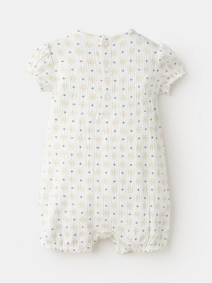 Mango Baby Printed Short Pyjama Suit, Off White - view 2, Off White