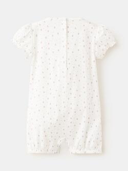 Mango Baby Printed Short Sleeve Romper, Off White - view 2, Off White