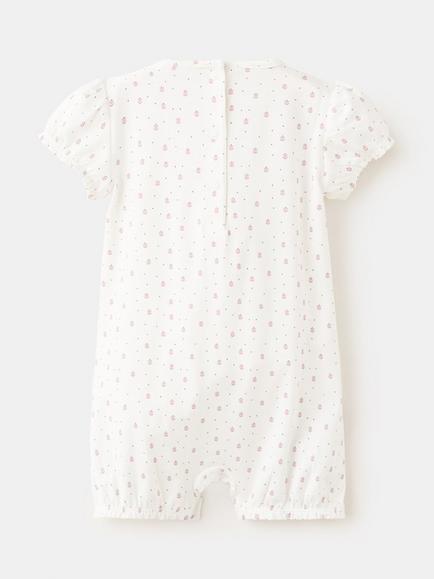 Mango Baby Printed Short Sleeve Romper, Off White - view 2, Off White