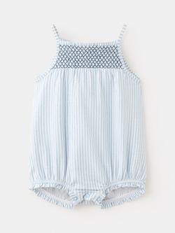 Mango Baby Printed Smock Romper, Off White, Off White