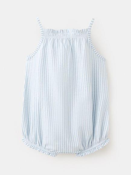 Mango Baby Printed Smock Romper, Off White - view 2, Off White