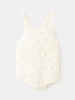 Mango Baby Crochet Romper, Off White, Off White