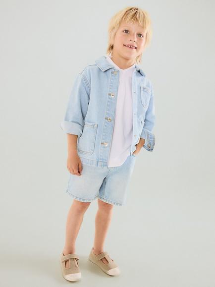 Mango Kids' Denim Shorts, Light Blue, Light Blue